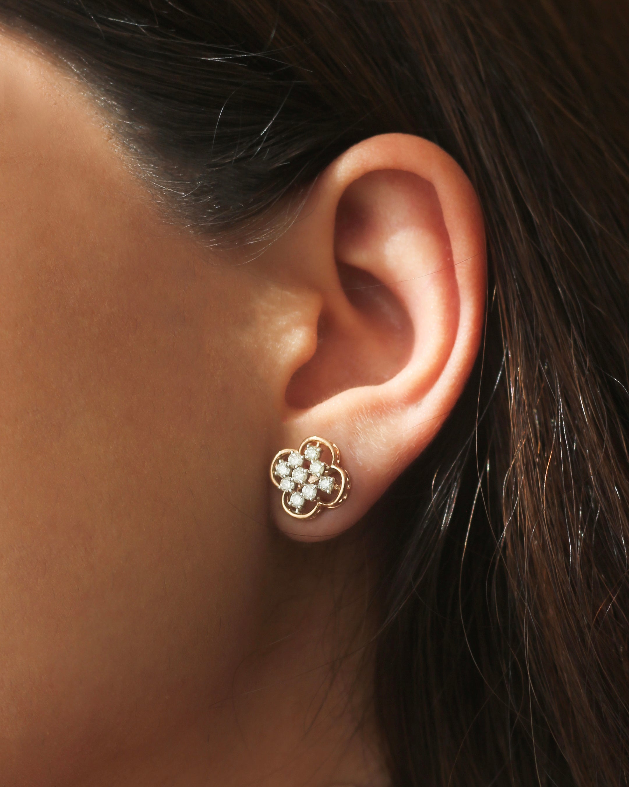 Clover on sale stud earrings